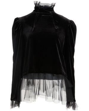 Comme des Garçons Top Polyester, Polyurethane - Black