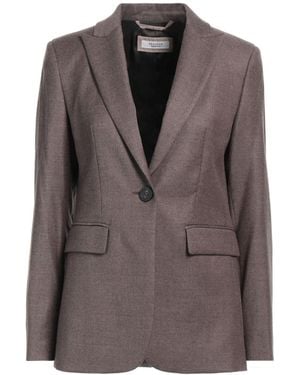 Peserico Blazer Virgin Wool, Polyamide, Metallic Fiber - Brown