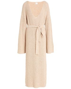 Eleventy Sand Midi Dress Cotton, Polyamide - Natural