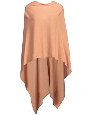 Le Tricot Perugia Apricot Cape Virgin Wool, Silk, Cashmere - Orange