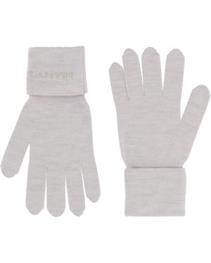 Lanvin Sand Gloves Wool - White