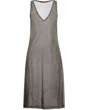 Siyu Midi Dress Viscose, Polyester, Polyamide - Gray