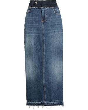Manila Grace Denim Skirt Cotton, Polyester, Viscose, Elastane - Blue