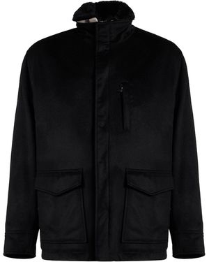 Barba Napoli Jacket Cashmere, Nylon - Black