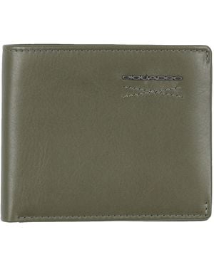 Piquadro Military Wallet Cow Leather, Metal - Green