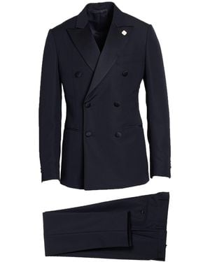 Lardini Midnight Suit Wool, Mohair Wool, Polyamide, Elastane - Blue