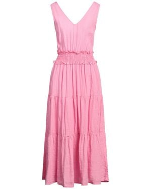 120% Lino Midi Dress - Pink