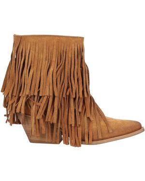 Divine Follie Camel Ankle Boots Leather - Brown