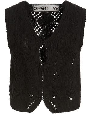 OPEN YY Cardigan Cotton, Nylon - Black