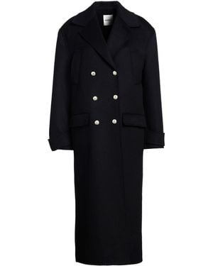 Sandro Double-breasted Wool-felt Coat - Black