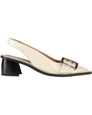 Ganni Ivory Pumps Textile Fibers - Natural