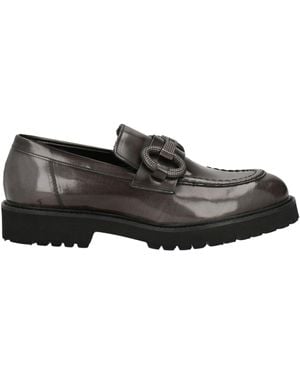 RICCARDO P Charcoal Loafers Leather - Gray