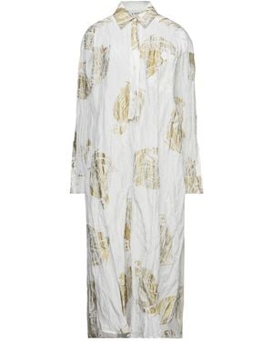 Lanvin Midi Dress Cotton, Silk, Metal - White