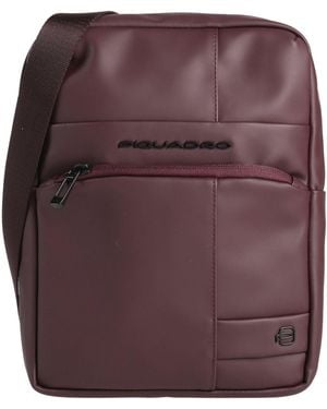 Piquadro Burgundy Cross-Body Bag Cow Leather, Eva (Ethylene - Purple