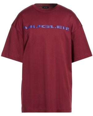 Mugler Burgundy T-Shirt Cotton - Red