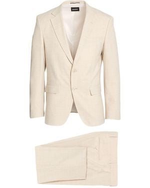 BOSS Suit Polyester, Virgin Wool, Linen, Elastane - Natural