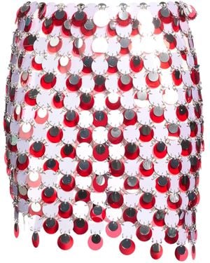 Rabanne Lilac Mini Skirt Polyester, Steel - Red