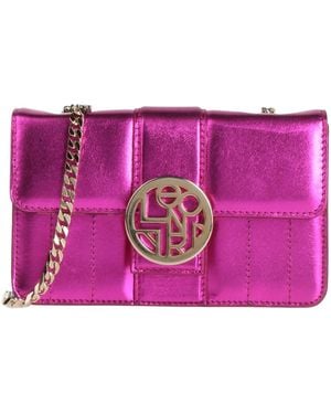 Leonard Paris Fuchsia Shoulder Bag Textile Fibres - Purple