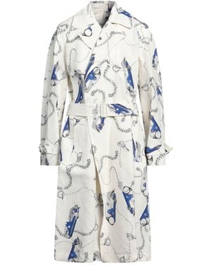 Burberry Overcoat & Trench Coat Paper Yarn, Viscose - White