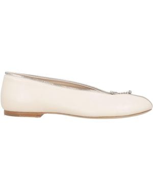 Burberry Ivory Ballet Flats Leather - Natural