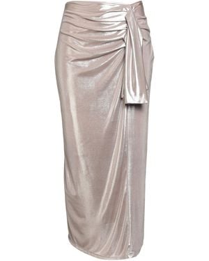 Haveone Platinum Midi Skirt Polyester, Elastic Fibers - Gray