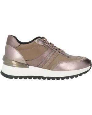 Geox Taupe Sneakers Leather, Textile Fibers - Gray