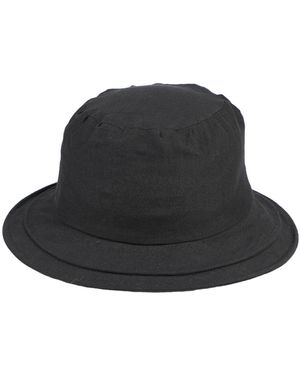 Yohji Yamamoto Hat Paper, Linen - Black