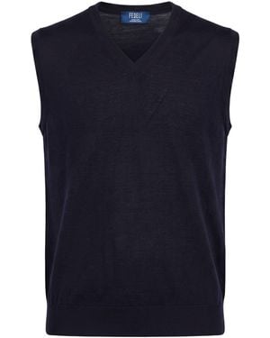 Fedeli Sweater Virgin Wool - Blue