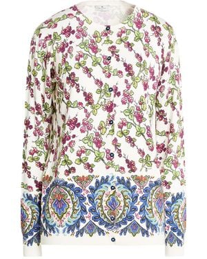 Etro Ivory Cardigan Silk, Elastane - White