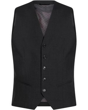 Daniele Alessandrini Tailored Vest Wool, Elastane - Black