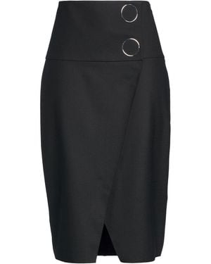 Patrizia Pepe Midi Skirt Polyester, Virgin Wool, Elastane - Black