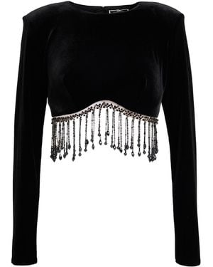 Elisabetta Franchi Top Polyester, Elastane, Polyamide, Glass, Acrylic - Black