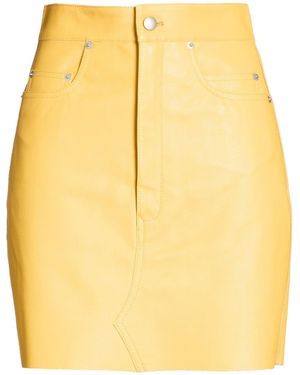 Rick Owens Mini Skirt Cow Leather - Yellow