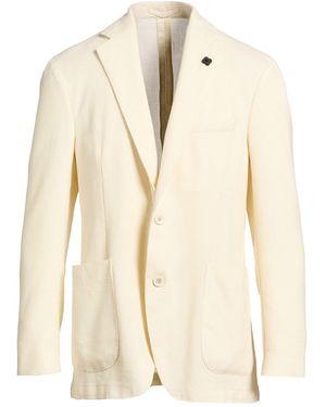Lardini Ivory Blazer Wool, Linen - Natural