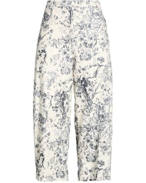 Myths Cream Pants Linen, Cotton, Elastane - White