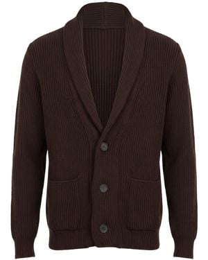 FILIPPO DE LAURENTIIS Cardigan Merino Wool - Brown