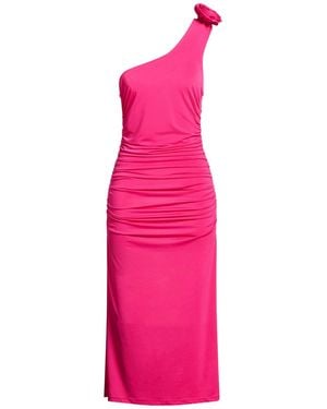 .., merci italia Fuchsia Midi Dress Polyester, Elastane - Pink