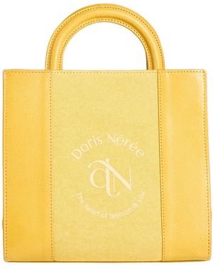 DORIS NÉRÉE Marigold Handbag Leather, Textile Fibers - Yellow