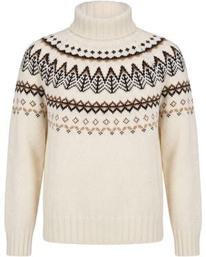 Barbour Cream Turtleneck Wool, Polyimide - Natural