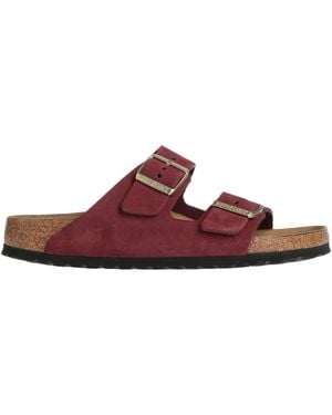 Birkenstock Burgundy Sandals Leather - Brown
