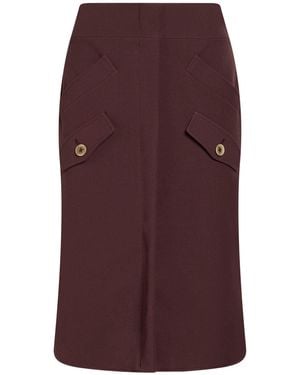 Eleventy Burgundy Midi Skirt Polyester, Viscose, Elastane - Purple