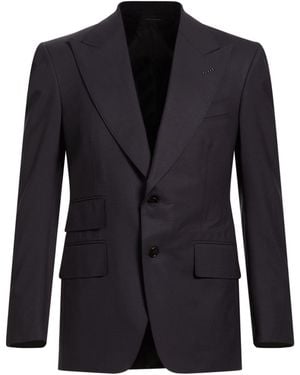 Tom Ford Midnight Blazer Wool, Elastane - Blue