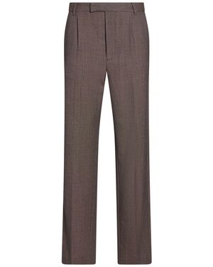 MM6 by Maison Margiela Dark Pants Virgin Wool - Brown