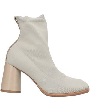 Malloni Light Ankle Boots Leather, Textile Fibers - White
