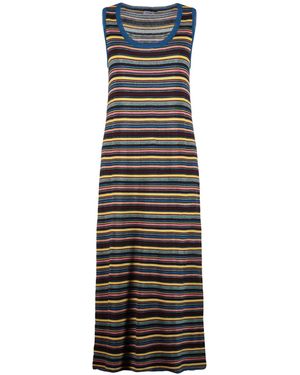 Rossopuro Maxi Dress Cotton, Viscose, Polyamide, Metallic Fiber - Blue