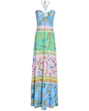 Gai Mattiolo Maxi Dress Polyester, Lycra - Blue