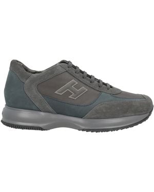 Hogan Charcoal Sneakers Leather, Textile Fibers - Gray