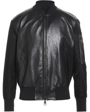 Neil Barrett Washed Leather Jacket in Black for Men | Lyst