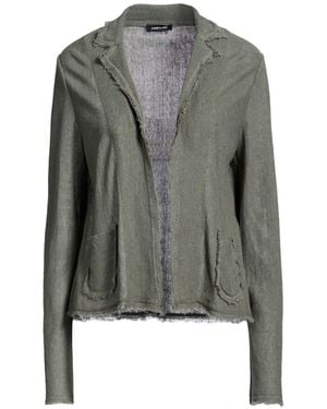 Anneclaire Military Cardigan Linen, Cotton - Gray