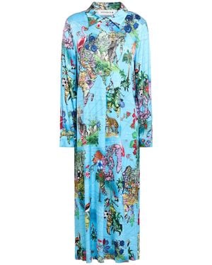 Shirtaporter Azure Midi Dress Viscose, Elastane - Blue